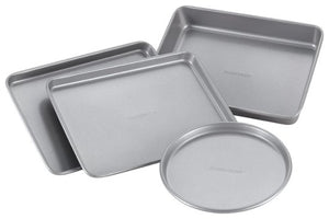 Farberware - 4-Piece Toaster Oven Bakeware Set - Light Gray