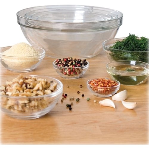 Anchor Hocking - 10-Piece Mixing Bowl Set - Clear Glass