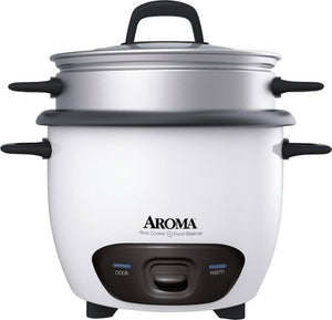 AROMA - 6-Cup Rice Cooker - White