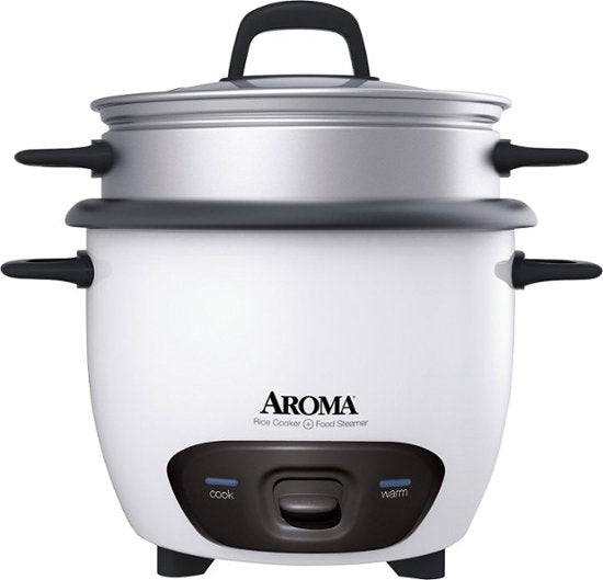 AROMA - 6-Cup Rice Cooker - White